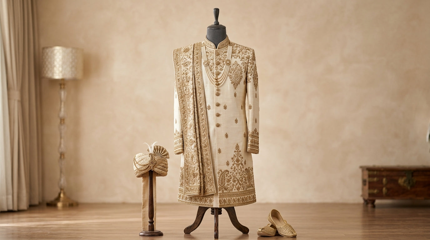 Gold Zardozi Sherwani