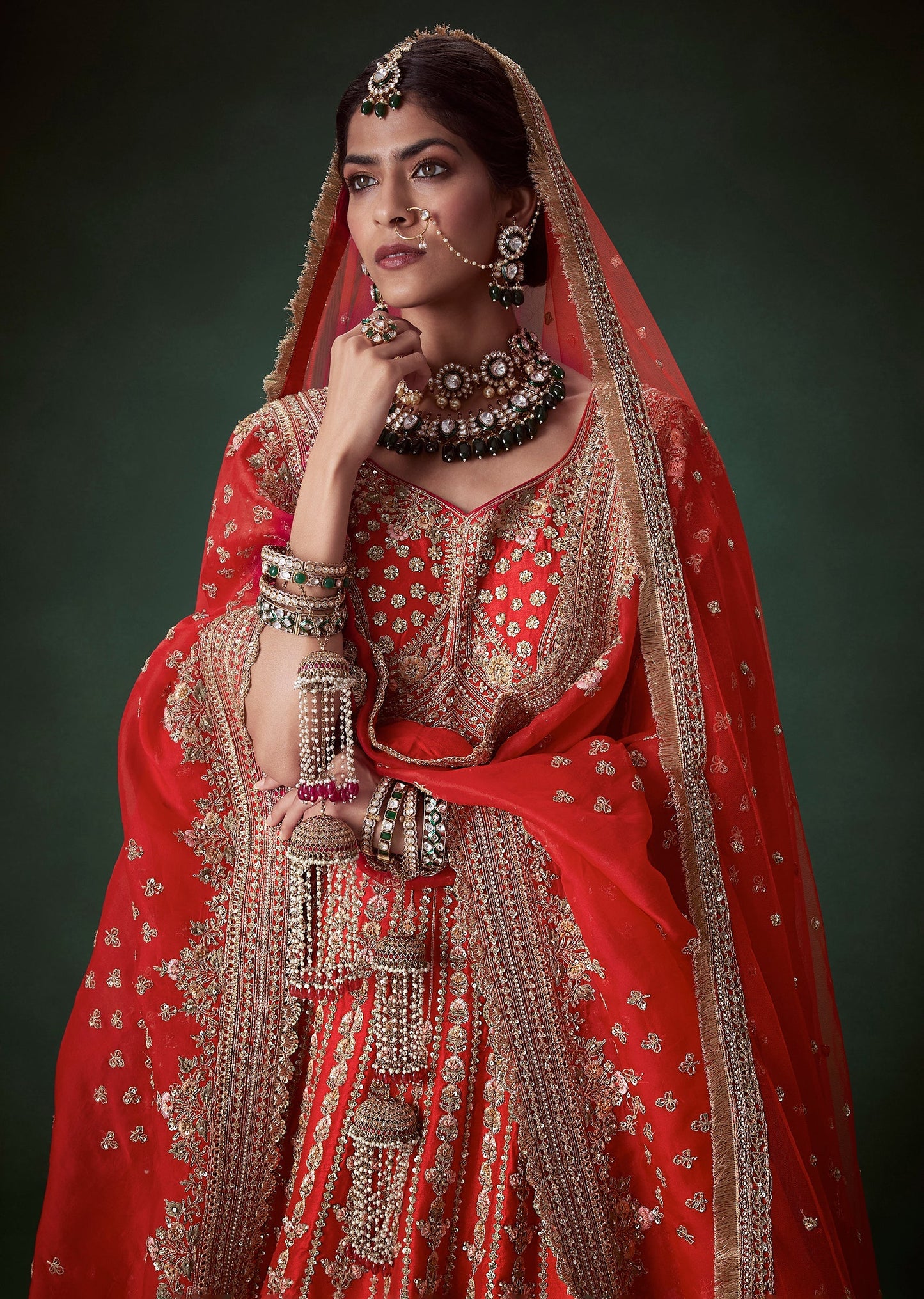 Red Gurudwara Bridal Suit Lehenga Set