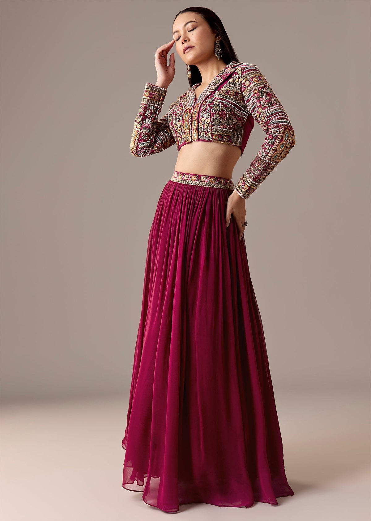 A Wine Bridesmaid Lehengas Sets
