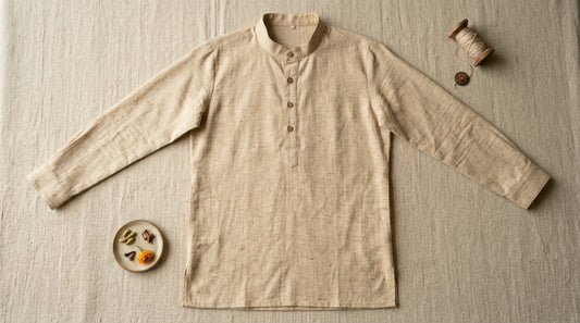 Beige Khadi Kurta