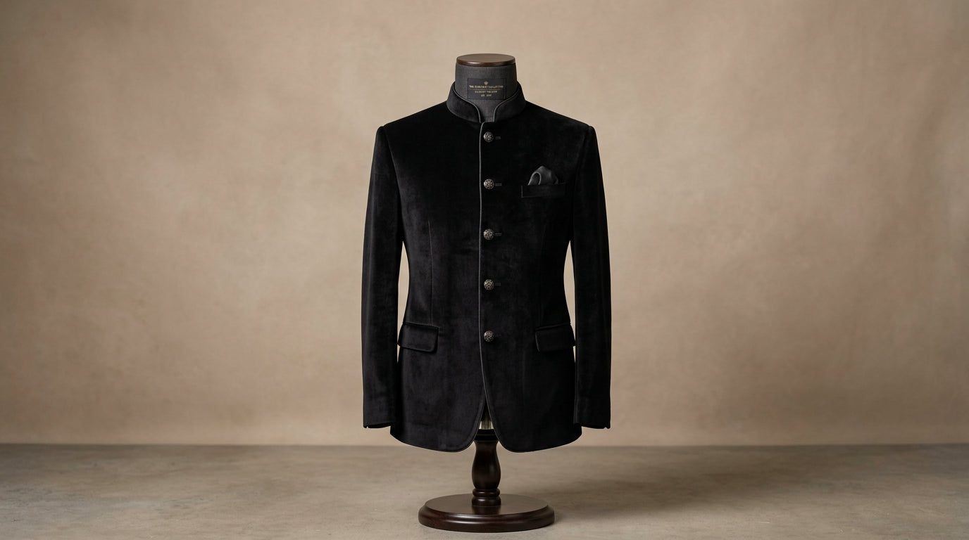 Black Velvet Bandhgala