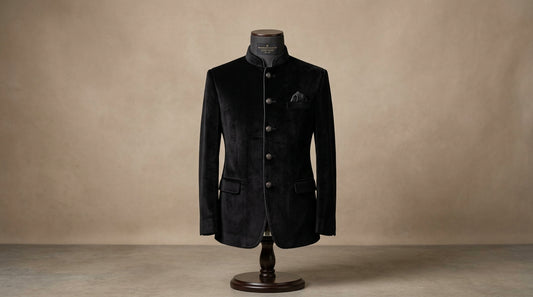 Black Velvet Bandhgala