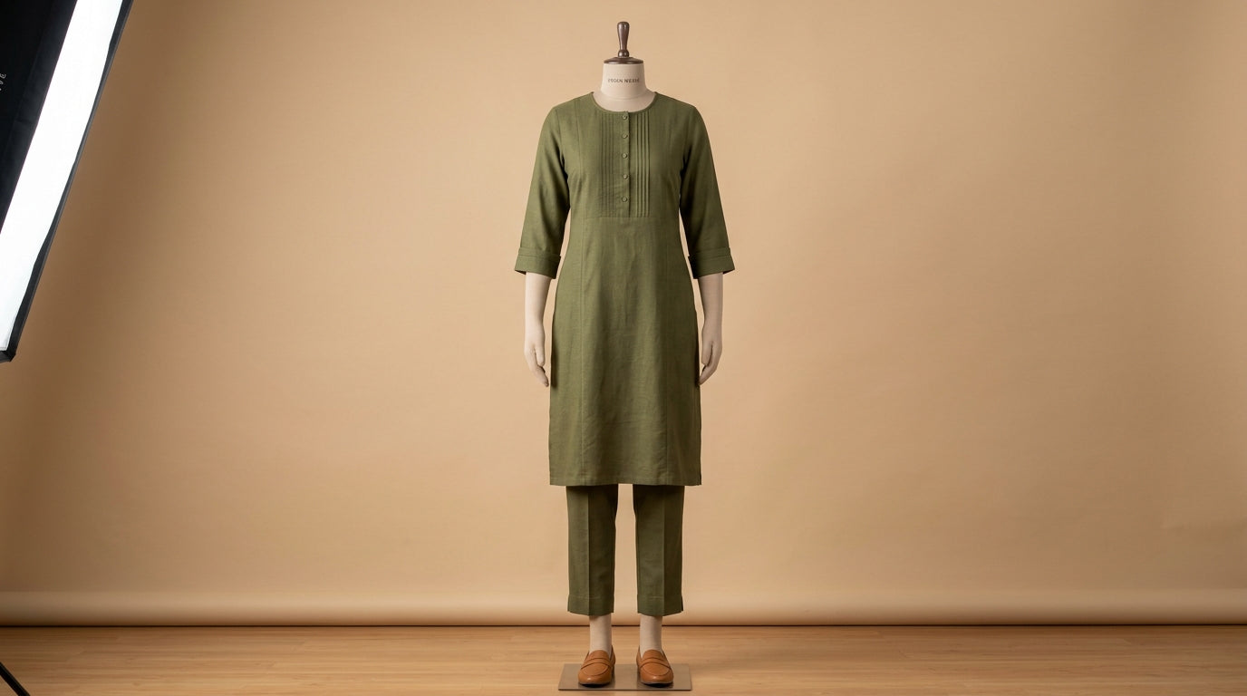 Olive Green Kurta-Pant Set