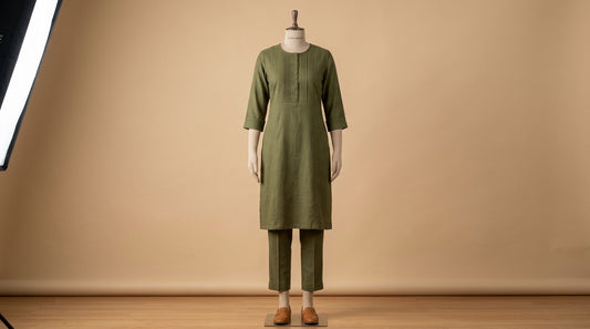 Olive Green Kurta-Pant Set