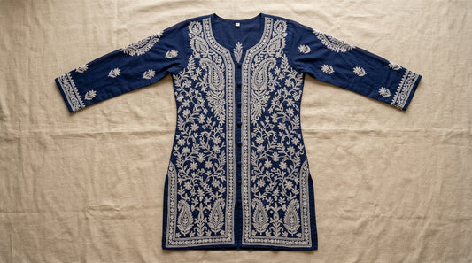 Navy Chikankari Kurta