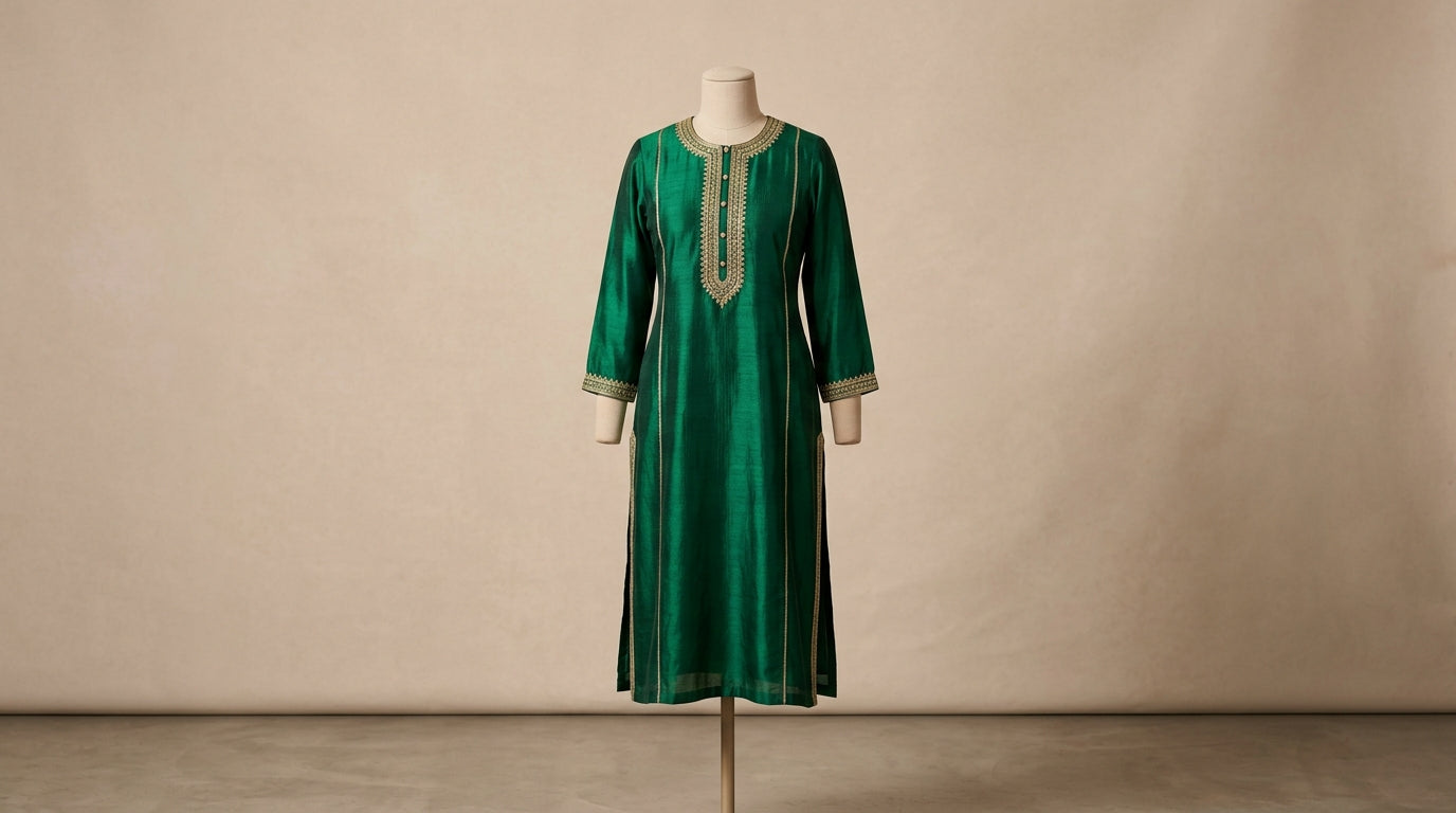 Emerald Silk Kurta