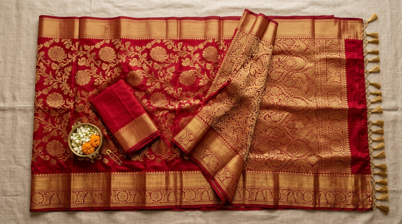 Red Kanjeevaram Saree
