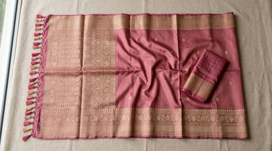 Mulberry Pink Silk Saree