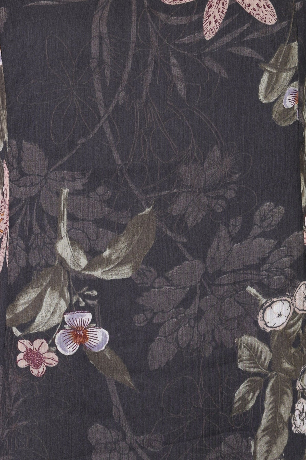 Black Floral Printed Chiffon Straight Kurta