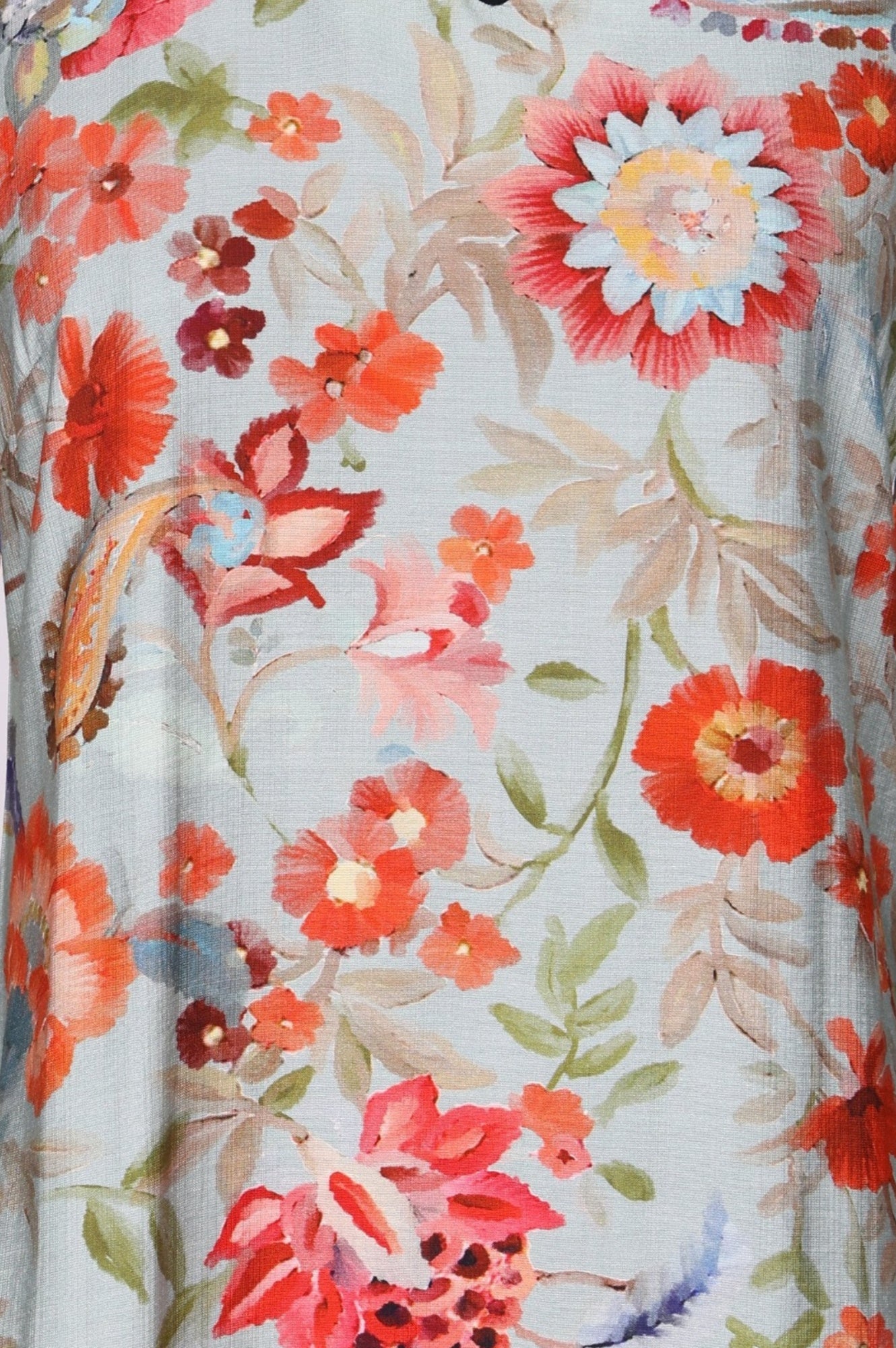 Light Blue Floral Printed Straight Kurta