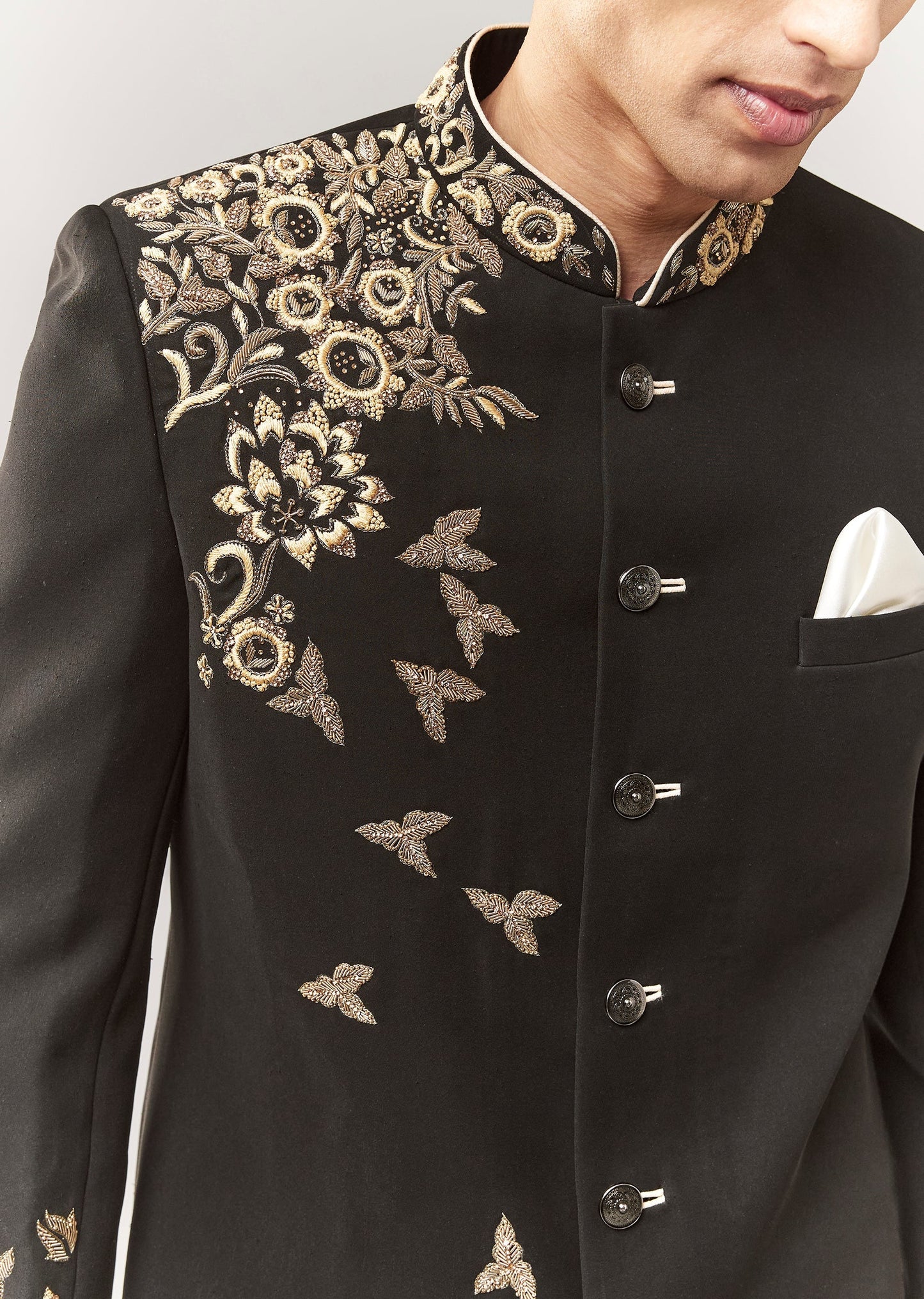 Black Indo Western With Zardosi Work
