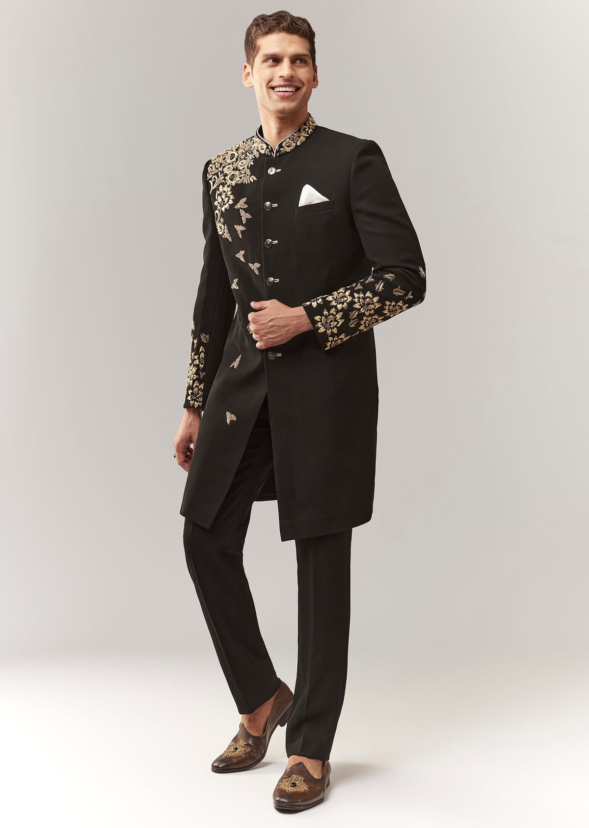 Black Indo Western With Zardosi Work