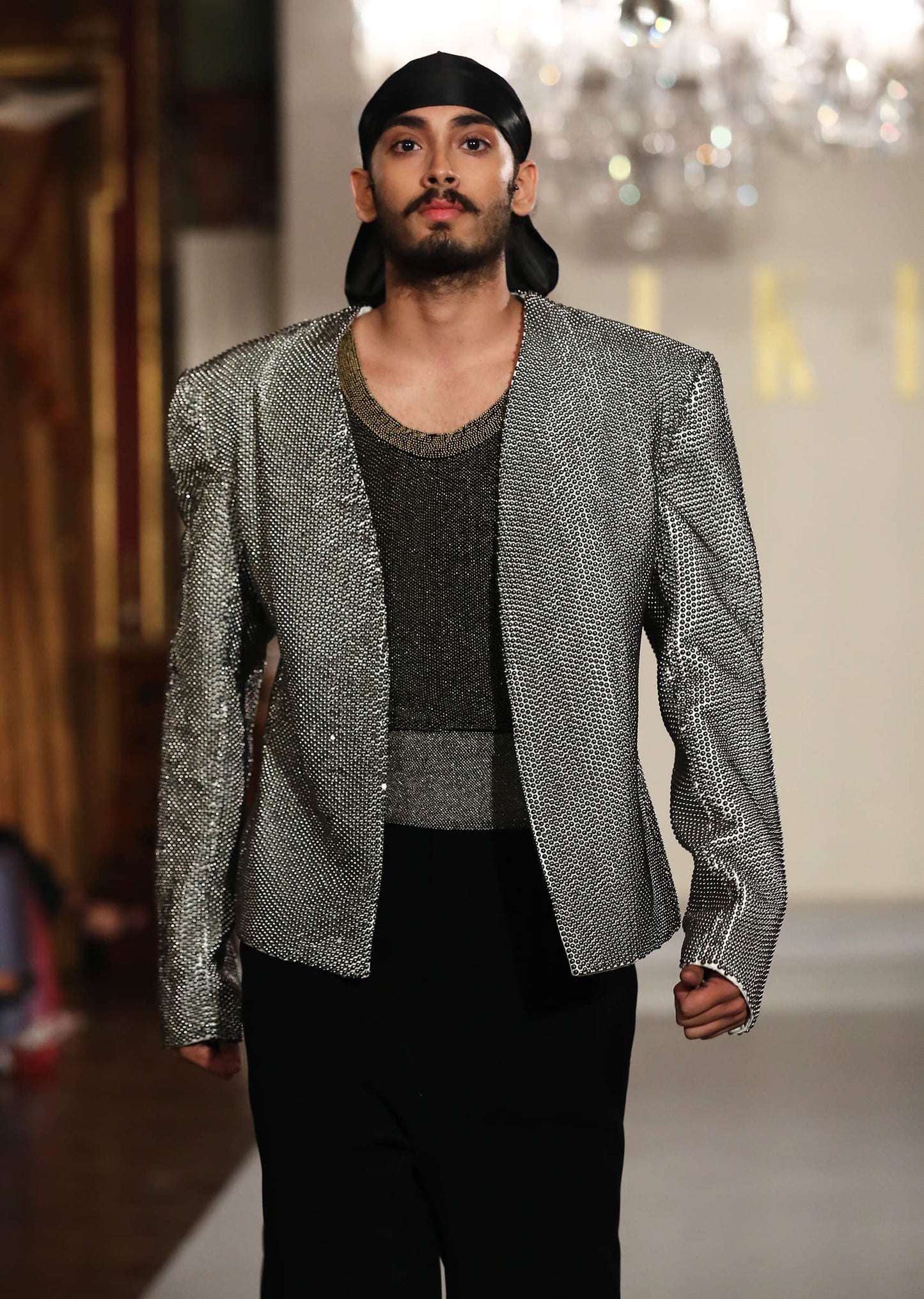 Grey Indo Western Suit For Men With Embroidered Blazer