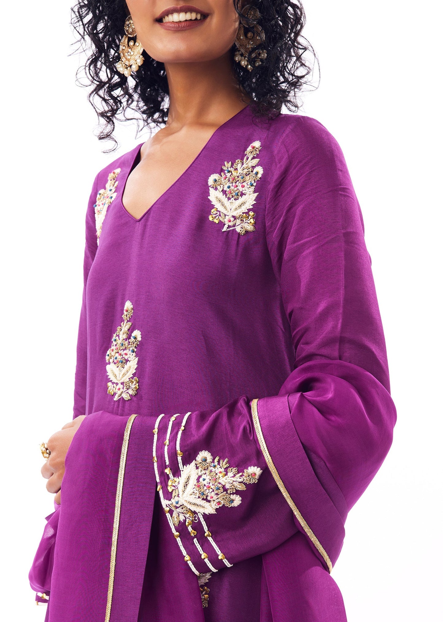 Purple Dhoti Suit