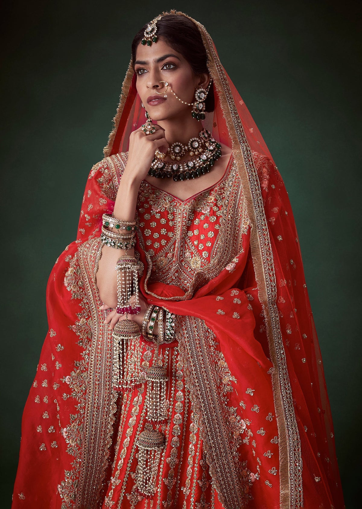 Red Gurudwara Bridal Suit Lehenga Set