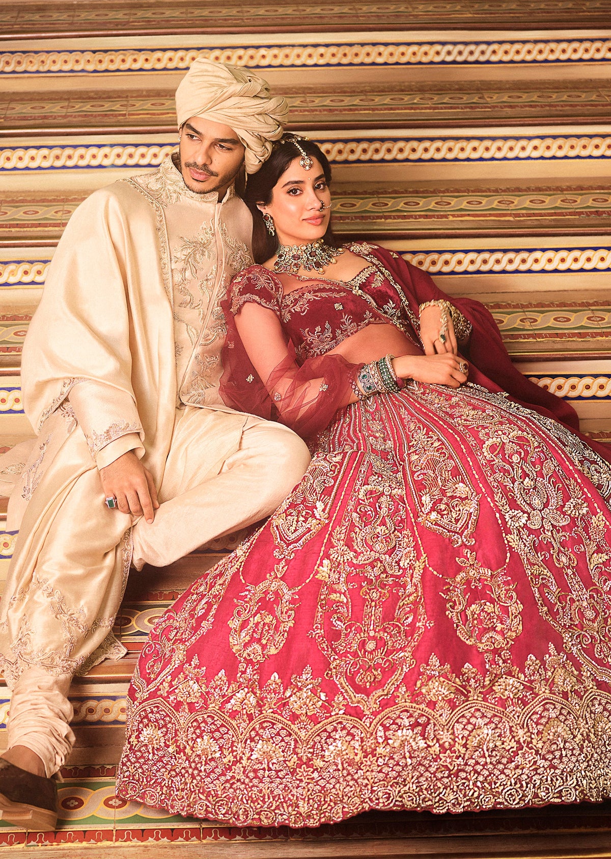 Maroon Velvet Bridal Lehenga With Tonal Applique Work