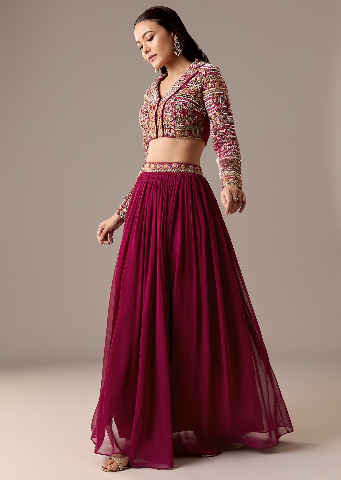 A Wine Bridesmaid Lehengas Sets