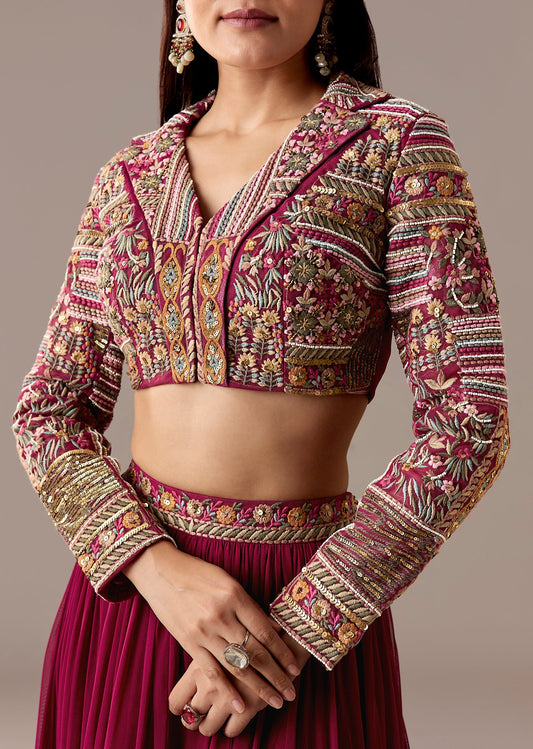 A Wine Bridesmaid Lehengas Sets