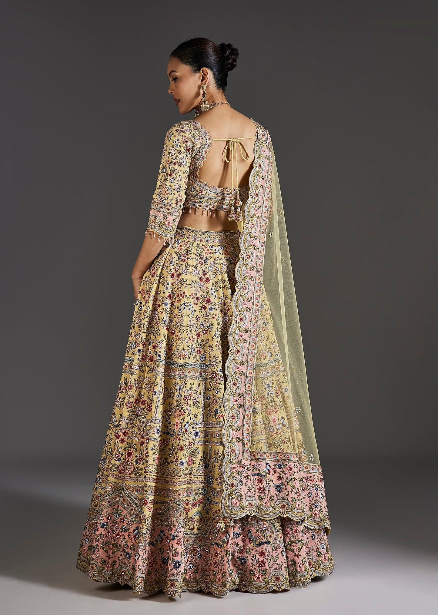 Yellow Floral Lehenga With Festive Shimmer